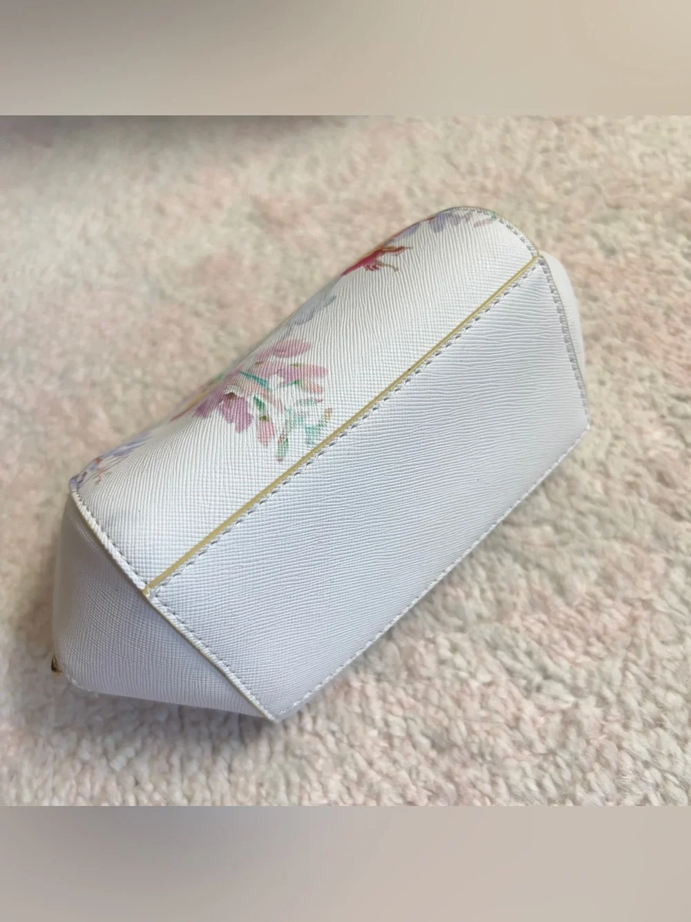 Ted Baker London White Floral Print Cosmetic Pouch